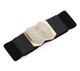 65cm Black Leather Waist Belt with 2 One-Bar Diamante Buckle Belt-Women Fashion Accessory